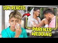 11 Year Old Son REACTS To Our WEDDING VIDEO.. EMOTIONAL 😢