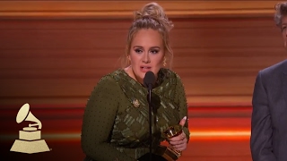 Adele Wins Record Of The Year | Acceptance Speech | 59th GRAMMYs