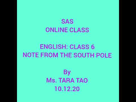 English: cl 6: Notes from North Pole: 10.12.20