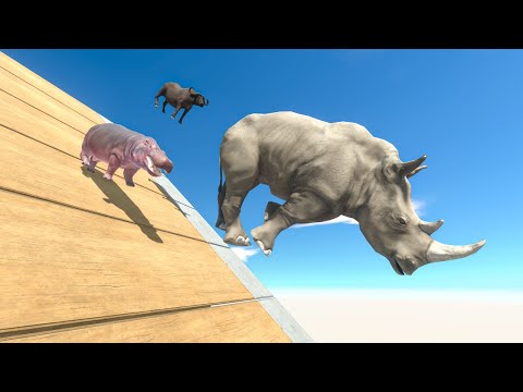 Go Down Mega Ramp and Escape from Floor Trap - Animal Revolt Battle Simulator