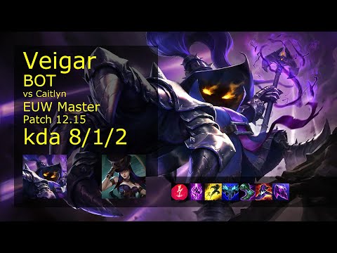 Veigar Bot vs Caitlyn - EUW 8/1/2 Patch 12.15 Gameplay