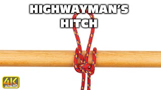 Highwayman's Hitch - Quick Release Escape Knot (4k UHD) #knottying