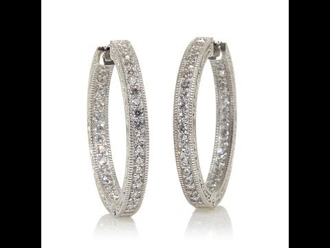 1ct Absolute VintageInspired Round Pav Hoop Earrings