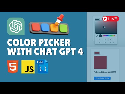 Live coding session: Crafting a color picker with ChatGPT 4 expertise | Javascript, CSS, HTML