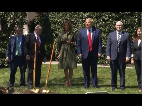 Trump and First Lady Participates in a Tree Planting Ceremony