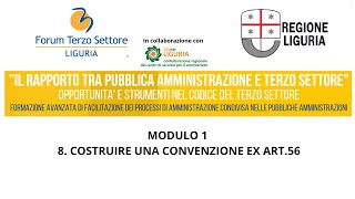 Lezione 8 - COSTRUIRE UNA CONVENZIONE EX ART. 56