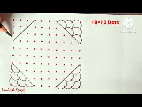 10 dots simple muggulu ☘️ easy kolam for beginners ☘️ simple and easy rangoli 