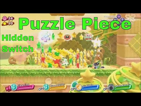 Kirby Star Allies : Friendly Field (Planet Popstar) 💗Guide Part 7 (🧩 puzzle piece + hidden switch 🔆)