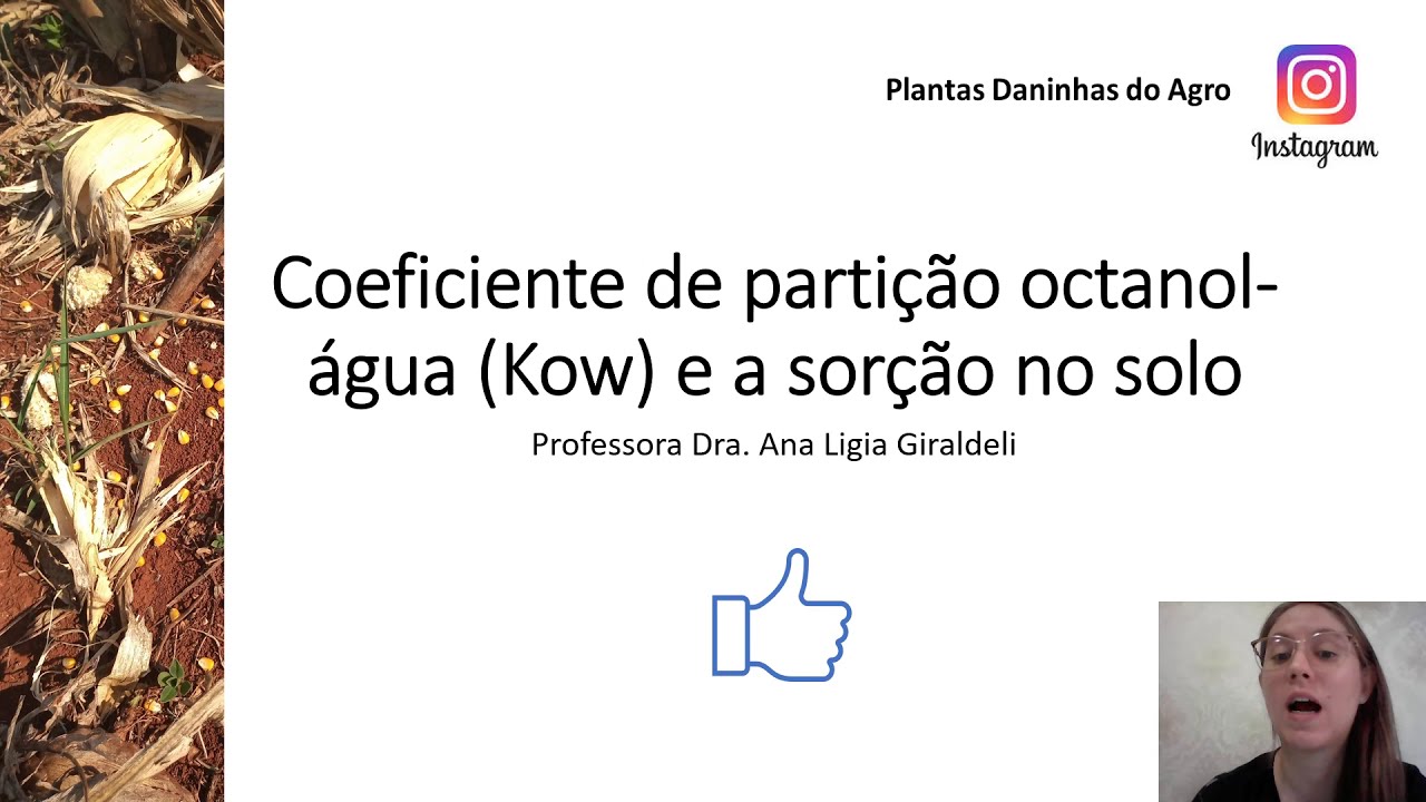 Coeficiente de partição octanol-água (Kow) dos herbicidas