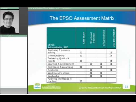 The EPSO Competency Matrix - EPSO Administrator (AD) Assessment Centre Webinar
