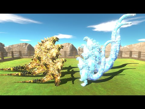Growing Electric Godzilla 2014 VS Growing Ice Shin Godzilla - ARBS