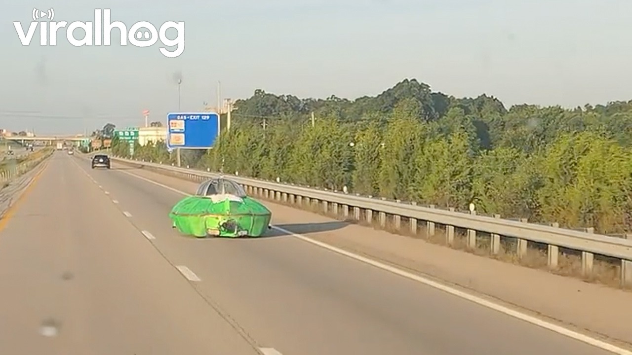 UFO Spotted on the Highway || ViralHog