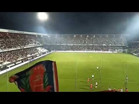 Curva Nord Ancona a Cesena 2023 Biancorossi siamo Noi e Romagna mia.