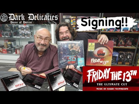 Composer Harry Manfredini signing Friday the 13th Part 2: The Ultimate Cut