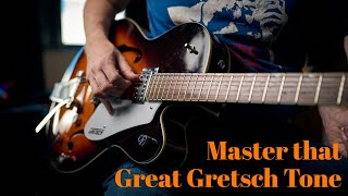 Video thumbnail for How to get all of the tones out of a Gretsch Hollowbody Guitar G5120 by NTCK