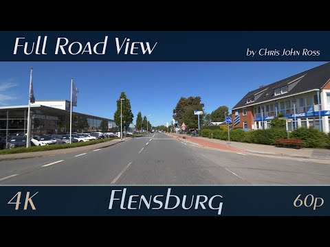 Flensburg, Germany: Südstadt - Eckernförder Landstraße, Zur Bleiche, Husumer Straße - 4K (2160p/60p)