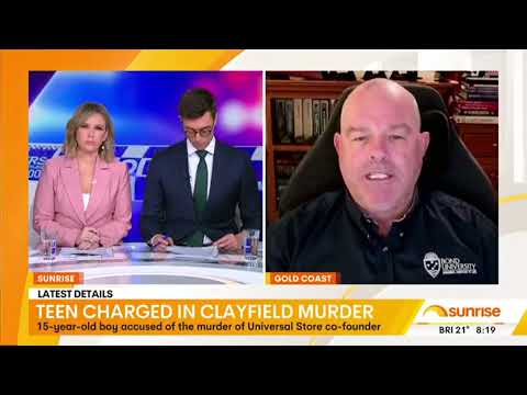 CH 7 Weekend Sunrise interview with Dr Terry Goldsworthy about teenager charged with murder.