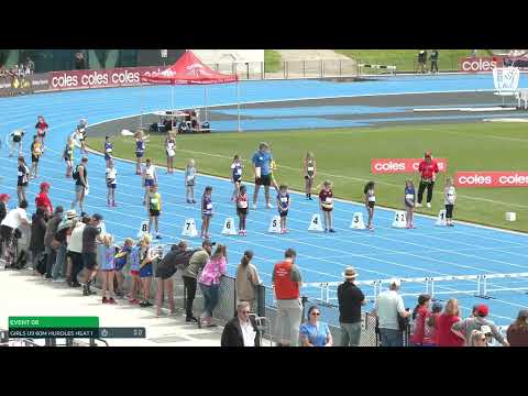 U9 Girls 60m Hurdles Heat 1: 2022-23 State Combined Events Championships - Saturday