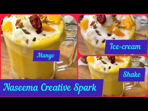 Mango ice-cream shake @ Naseema Creative Spark|Mango Shake with Ice-cream