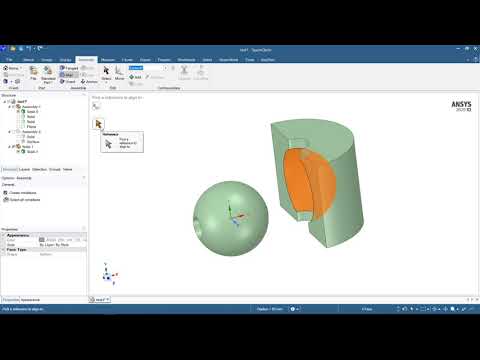 Aligning parts in an assembly in Ansys SpaceClaim