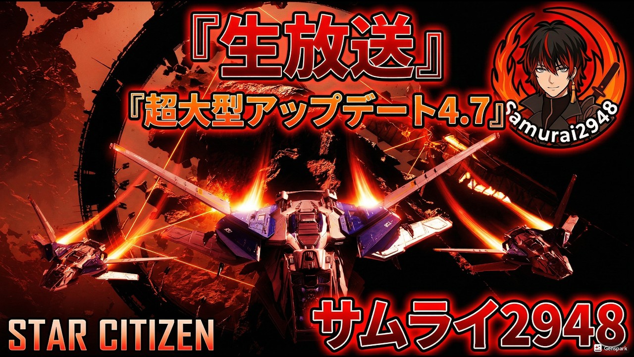 🚀バージョン4.7実装　　初回登録特典コード有り【Star Citizen生放送】・【Samurai2948】【初見・新規さん歓迎！】