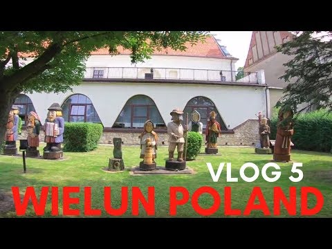Wieluń Poland VLOG 5 Walking Around Wieluń Park,Wieluń Synagogue Memorial And Krakowska Tower Wieluń