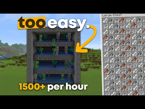 EASIEST Mob Farm in Minecraft - 1500 Items Per Hour (ANY Java Version!)