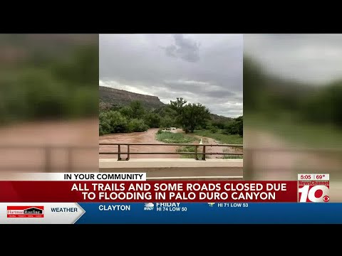 VIDEO: Palo Duro Canyon State Park closes all trails due to heavy rain and flooding