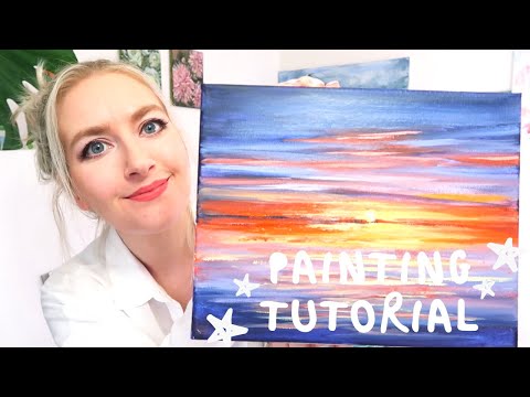 PAINTING TUTORIAL Acrylic Ocean for Beginners | Katie Jobling Art