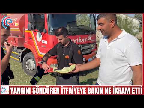 Yangını söndüren itfaiyeye bakın ne ikram etti
