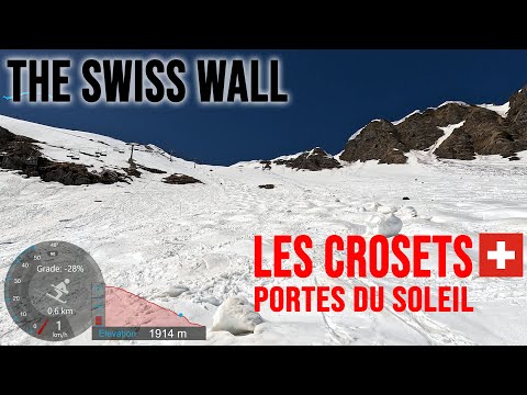 [4K] Skiing The Swiss Wall (Le Mur Suisse) & Crossing to France (Avoriaz), Switzerland, GoPro HERO11