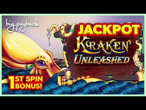 1ST SPIN BONUS! Kraken Unleashed Lobster Bay Slot - JACKPOT HANDPAY!!
