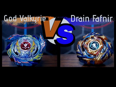 God Valkyrie .6V.Ul vs Drain Fafnir .8.Nt| on Real Life Beyblade Stadium