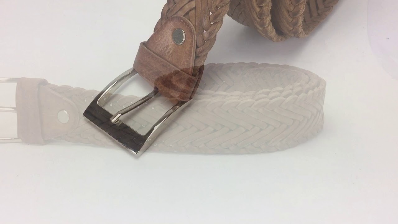 Cinturón trenzado marrón