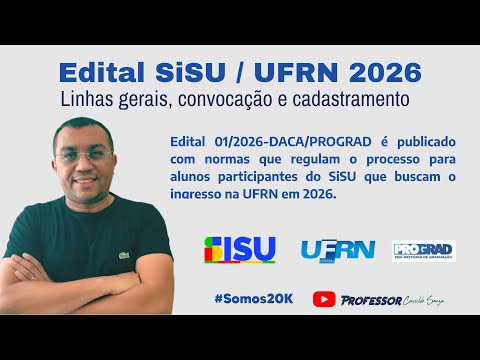 Prof. Cassildo Souza - SISU/UFRN 2026 Notice - Candidate Call and Registration