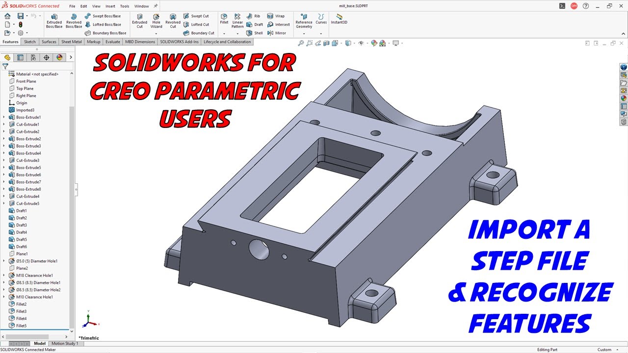 How to Import STEP Files and Recognize Features in SolidWorks