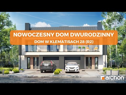 Dom w klematisach 28 (R2) – Dom dwurodzinny z poddaszem użytkowym I  ARCHON+ Projekty Domów