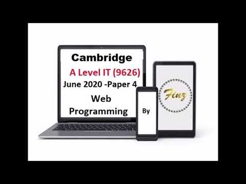 A Level IT 9626 June 2020 Paper 4 - Web Programming