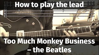 Too Much Monkey Business (The Beatles Ver.) - how to play the lead (solo part)