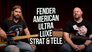 Video thumbnail for Fender American Ultra Luxe Stratocaster and Telecaster | Stainless Steel Frets, Matching Headstocks! by Alamo Music Center