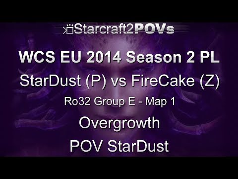 SC2 HotS - WCS EU 2014 S2 PL - StarDust vs FireCake - Ro32 Group E - Map 1 - Overgrowth - StarDust
