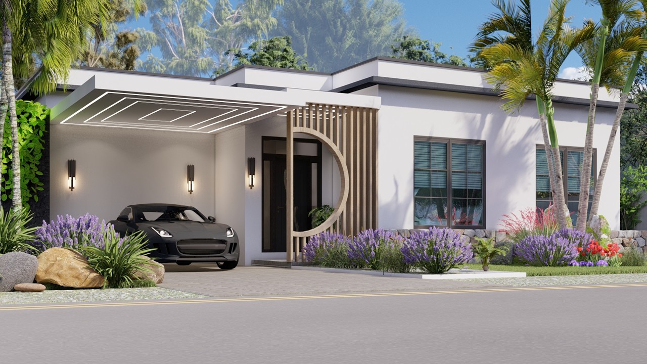 modern 3 bedroom house design 13mx12m/model0272