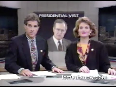 KARE May 22, 1991 10pm, Continued coverage of President Bush in St. Paul
