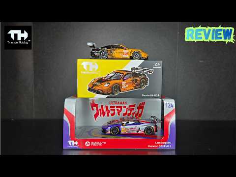 Feature Image thumbnail for the video blog Trends Hobby - Ultraman Lamborghini Huracan GT3 EVO2 & Porsche 911 GT3 R - REVIEW by booster_diecast