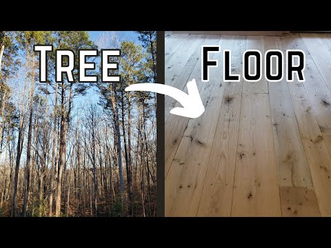 DIY Installing Rustic Oak Flooring – From TREE to FLOOR – Wide Plank Face Nailed Rustic Flooring