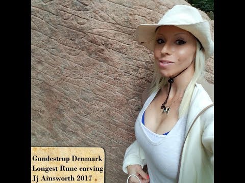 Ancient Viking inscription in Denmark. Longest Runic inscription at ancient 'Stone Ship' site.