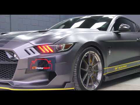 Ford Mustang Rocket Bunny Install Carbon Fiber Steering with Rev Meter Analog