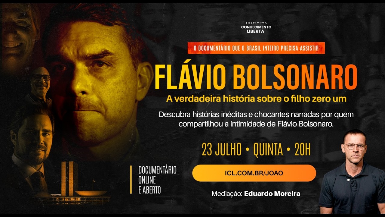 FLÁVIO BOLSONARO: A VERDADEIRA HISTÓRIA SOBRE O FILHO ZERO UM - 23/07 ÁS 20h