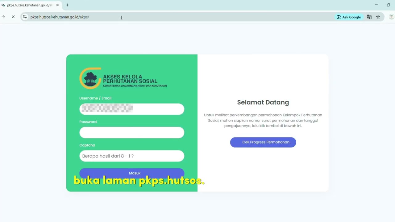 Tutorial Pemantauan Progress Permohonan Perhutanan Sosial melalui Aplikasi AKPS