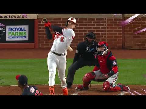 Gunnar Henderson rips a leadoff solo home run to center field